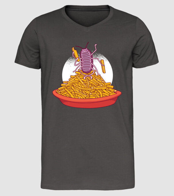 Insectă de Cartofi prăjiți model gri închis pe tricou