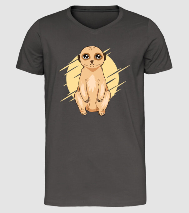 Suricată model gri închis pe tricou