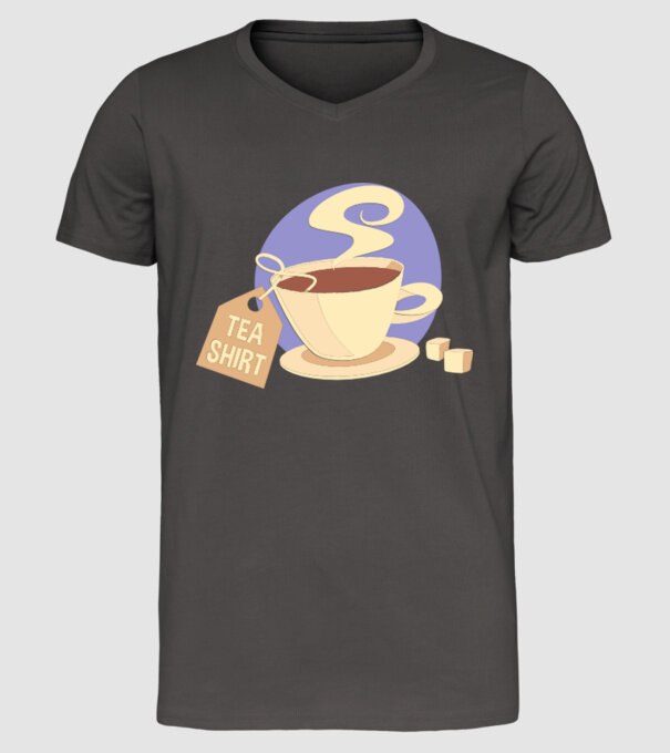 Teashirt model gri închis pe tricou