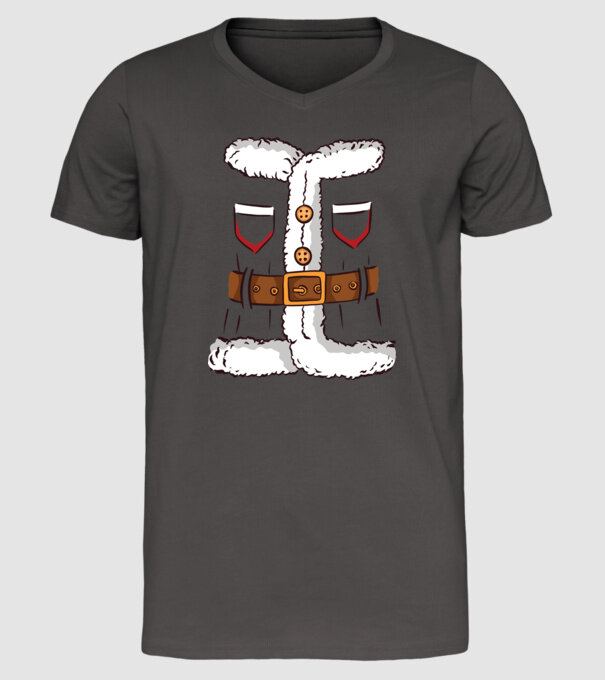 Moș Crăciun Costum model gri închis pe tricou