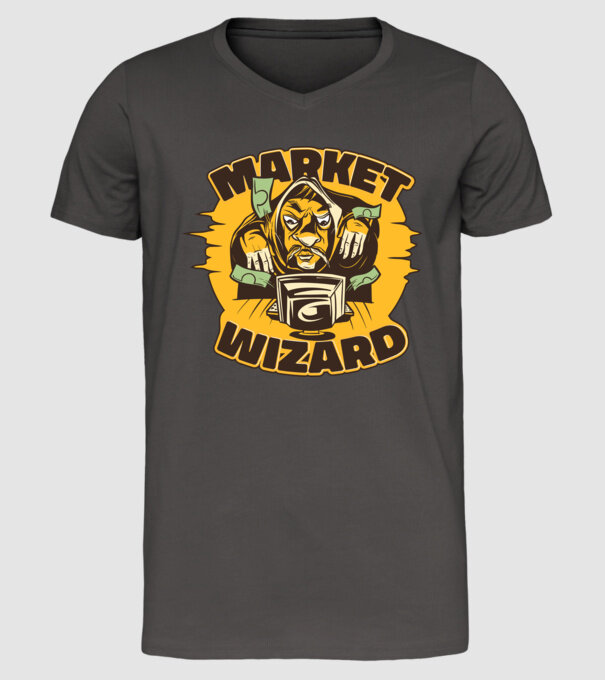 Guru al pieței bursiere model gri închis pe tricou