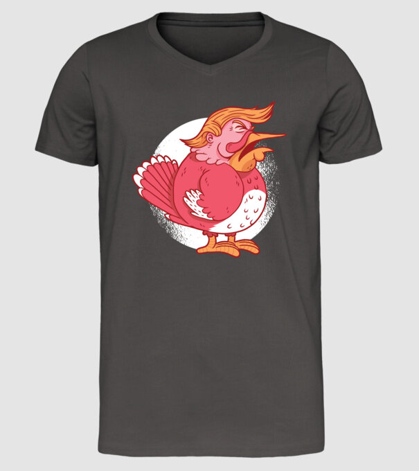 Trump curcan tricou amuzant model gri închis pe tricou