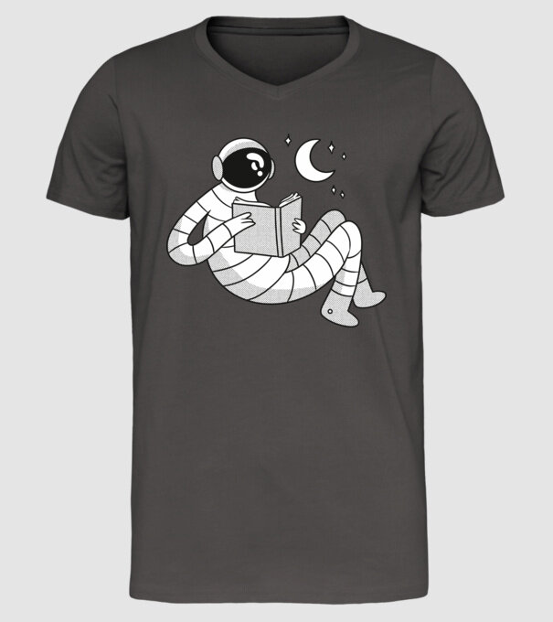 Lectură Astronaut model gri închis pe tricou