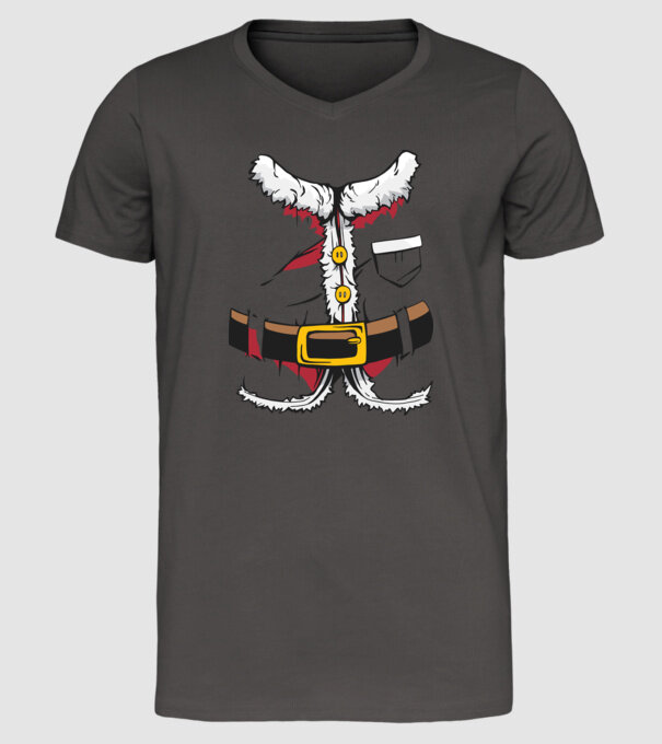 Costum amuzant Moș Crăciun - costum pentru Crăciun model gri închis pe tricou