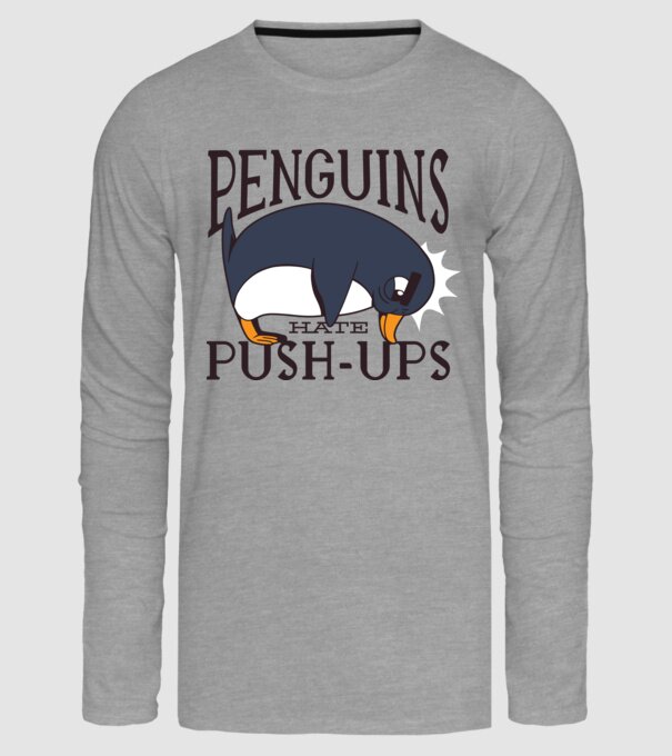 Pinguinii urăsc flotările model gri pe tricou