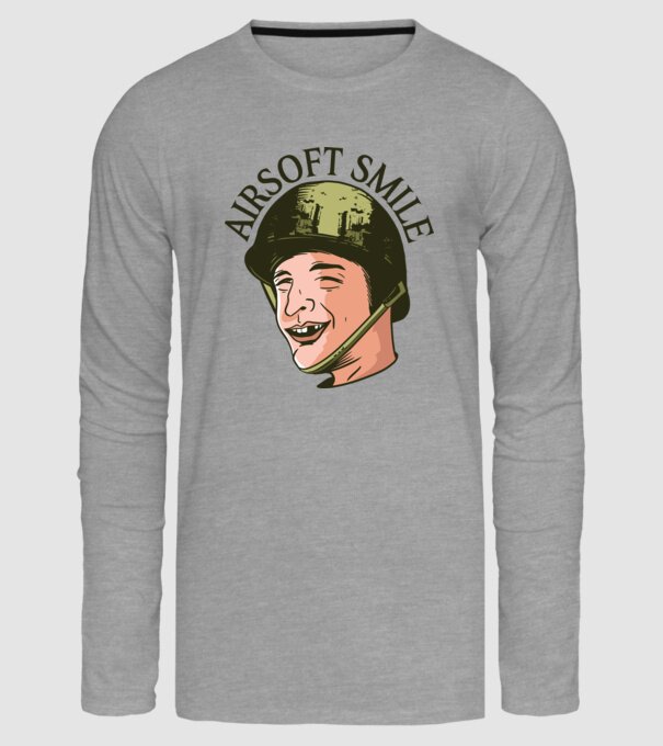 Zâmbet Airsoft model gri pe tricou