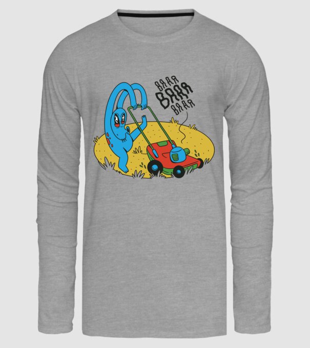 Alien cu Mașină de tuns iarba model gri pe tricou