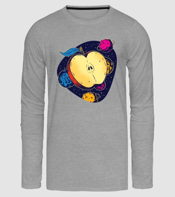 Mere în spațiu model gri pe tricou
