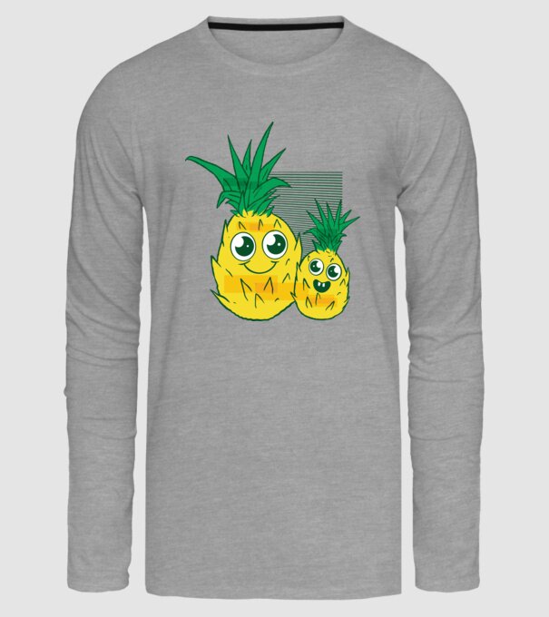 Familie Ananas model gri pe tricou