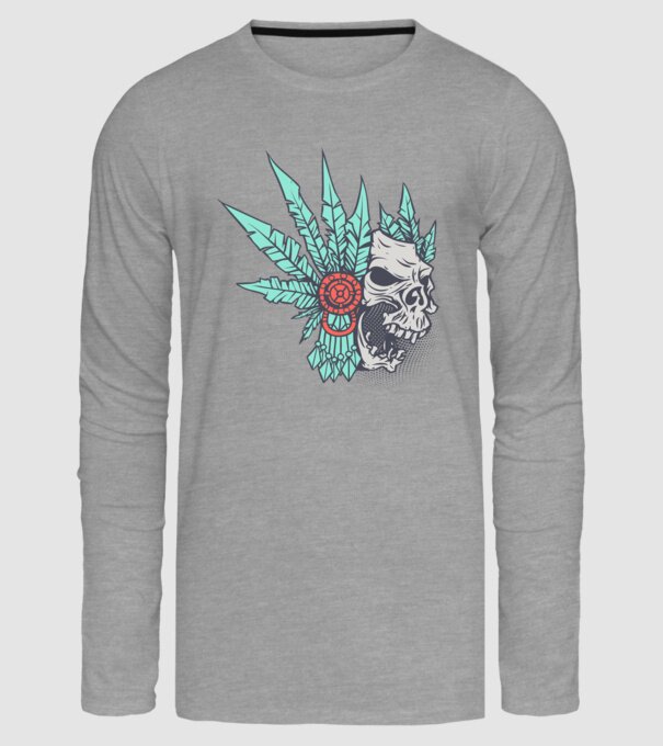 Ancient Skull model gri pe tricou