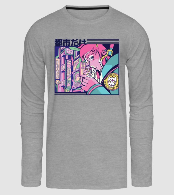 Anime Țigaretă model gri pe tricou