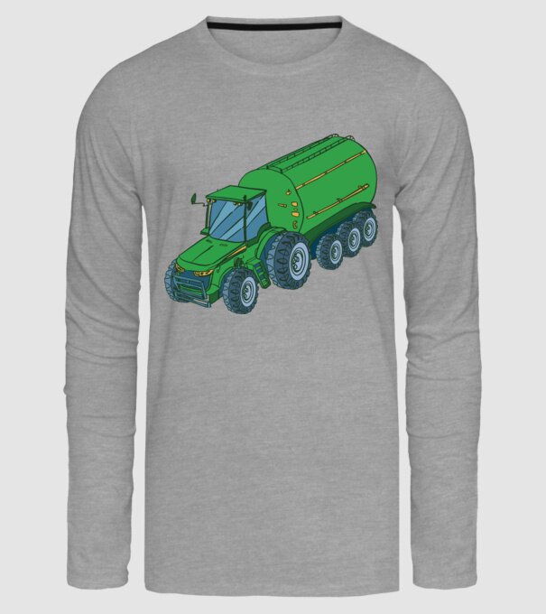 Tractor de recoltare model gri pe tricou