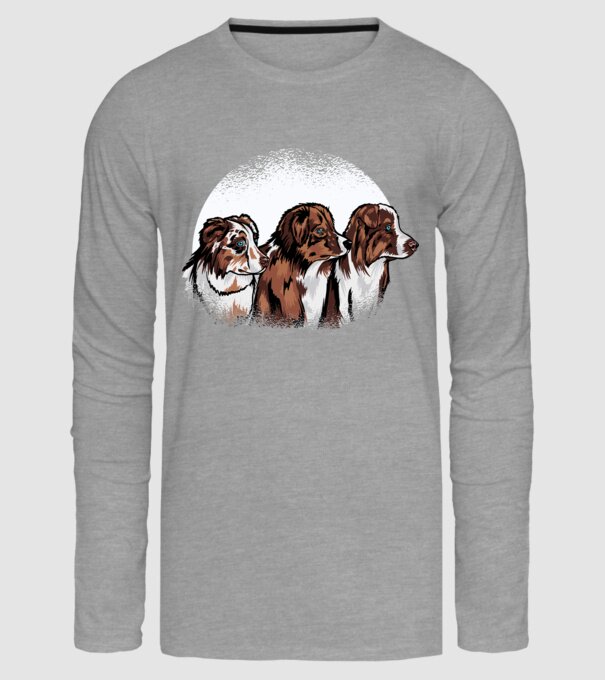 Câine ciobănesc Australian model gri pe tricou