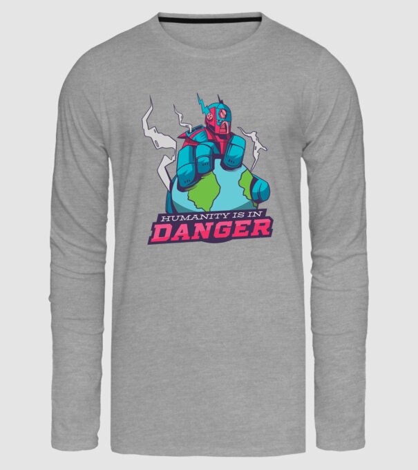 Omenirea în pericol model gri pe tricou