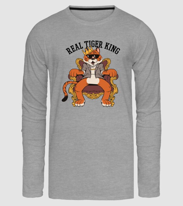 Adevăratul Rege Tigru model gri pe tricou