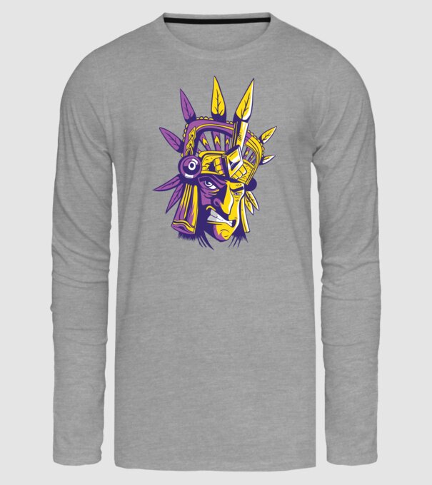 Războinic Aztec model gri pe tricou