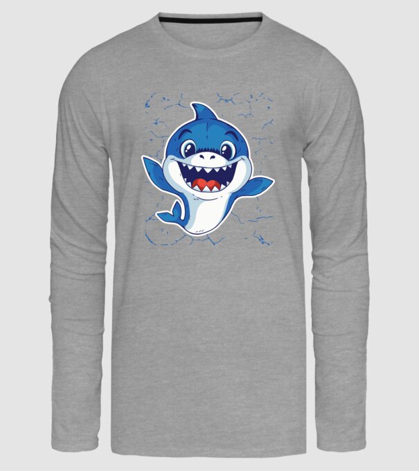 Baby Shark tricou drăguț cu rechin model gri pe tricou
