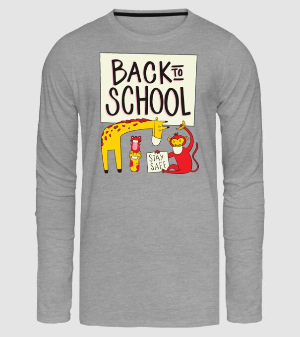 Back To School Animale model gri pe tricou