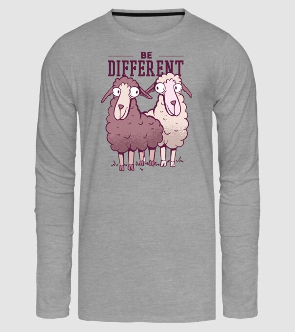 Be different - Fii diferit model gri pe tricou