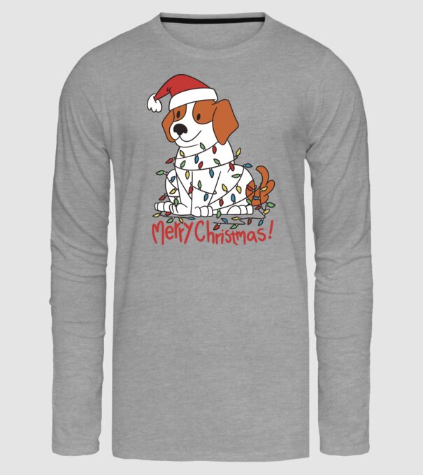 Beagle Crăciun Fericit! model gri pe tricou