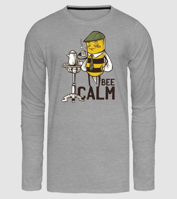 Bee Calm - Fii răbdător Albinuță model gri pe tricou