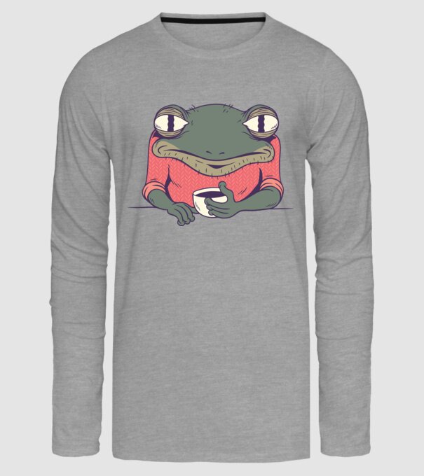 Broască Cafea model gri pe tricou