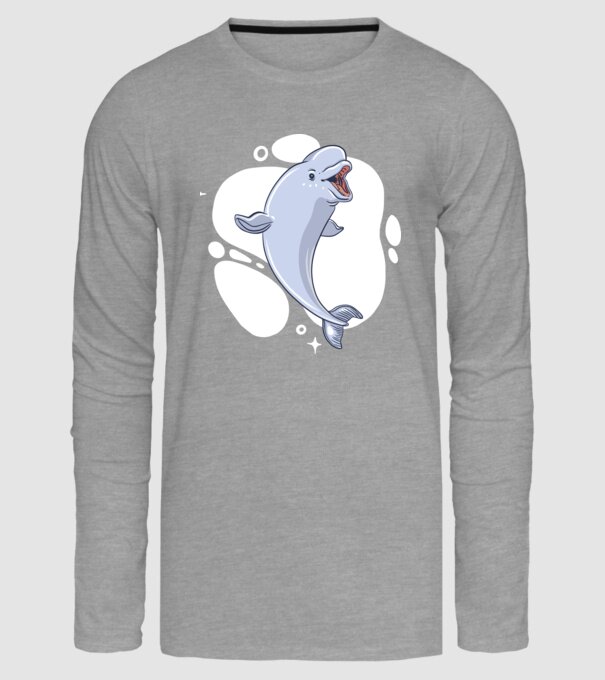 Balenă Beluga model gri pe tricou