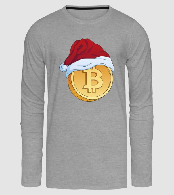 Crăciun Bitcoin model gri pe tricou