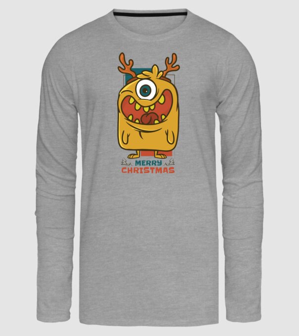 Crăciun Fericit Monstru model gri pe tricou