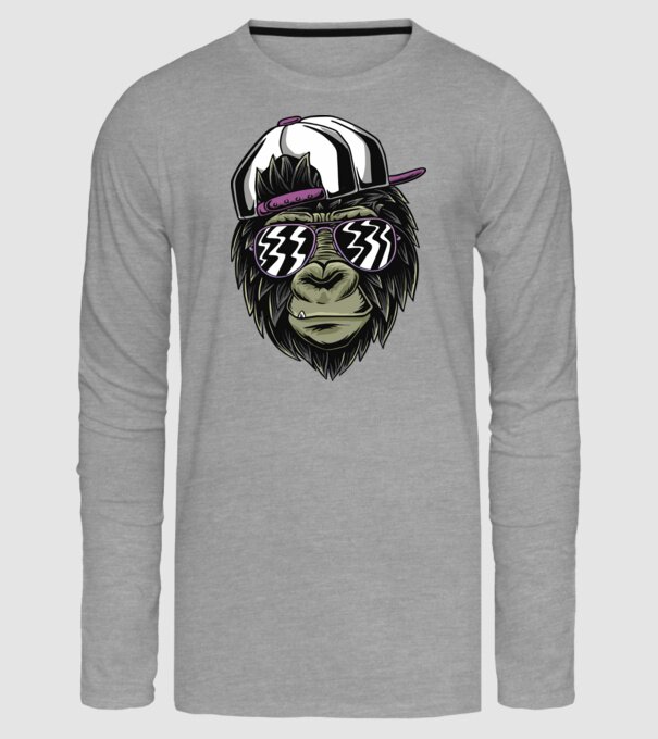 Cool Monkey model gri pe tricou