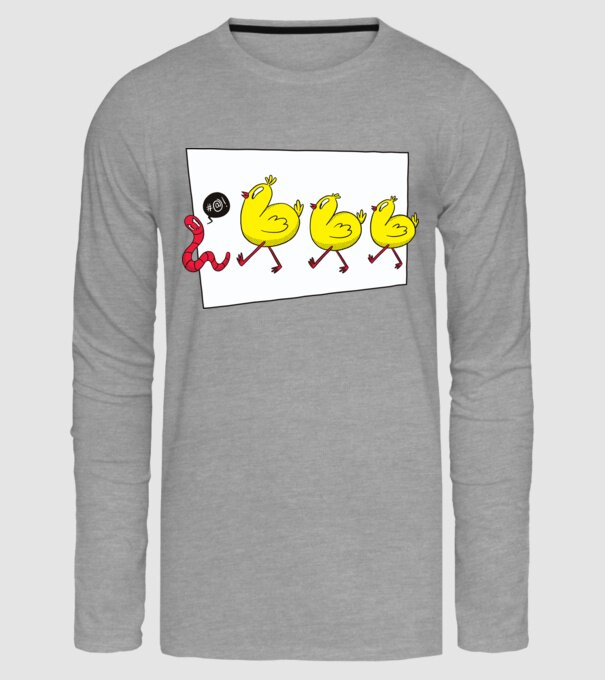 Pui cu vierme model gri pe tricou
