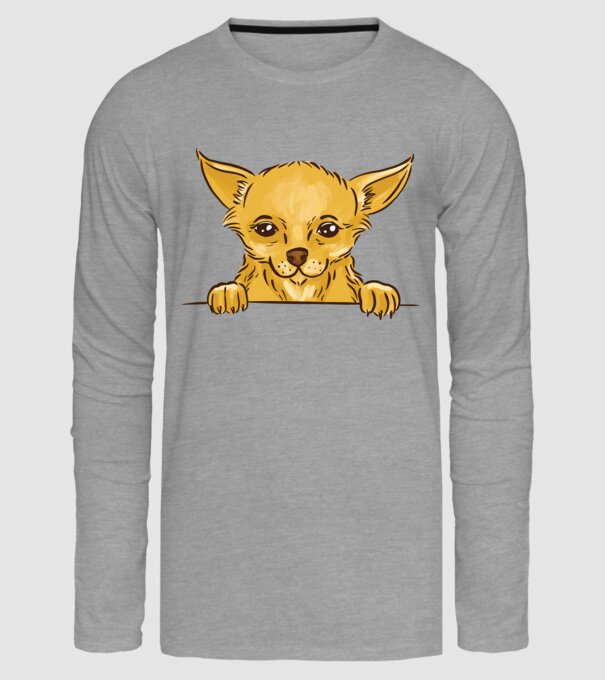Cap de Chihuahua model gri pe tricou