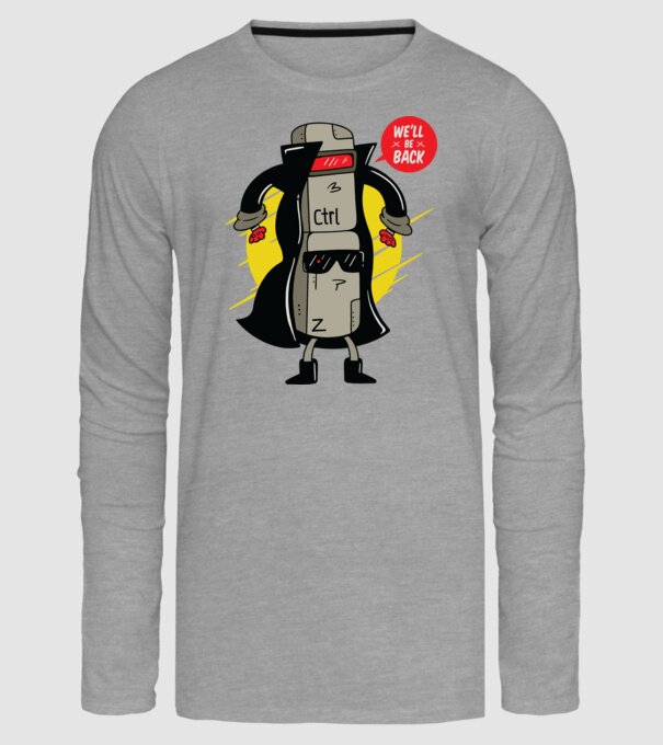 Ctrl Z Terminator Parodie model gri pe tricou