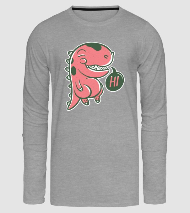 Dinozaur drăguț model gri pe tricou