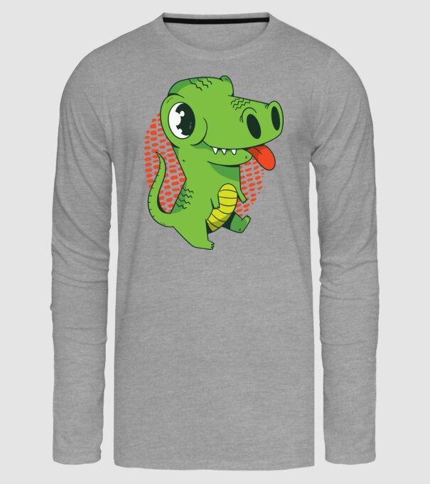 Dinozaur drăguț model gri pe tricou