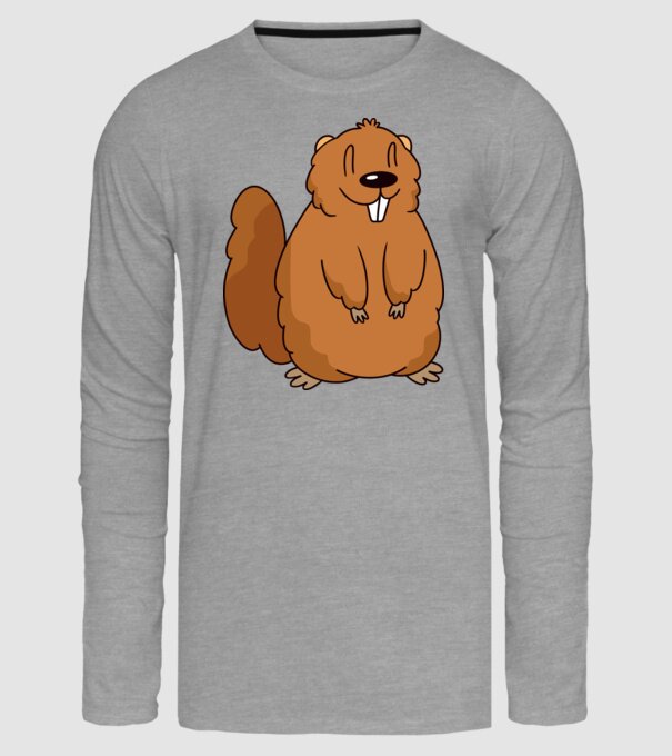 Marmotă drăguță model gri pe tricou