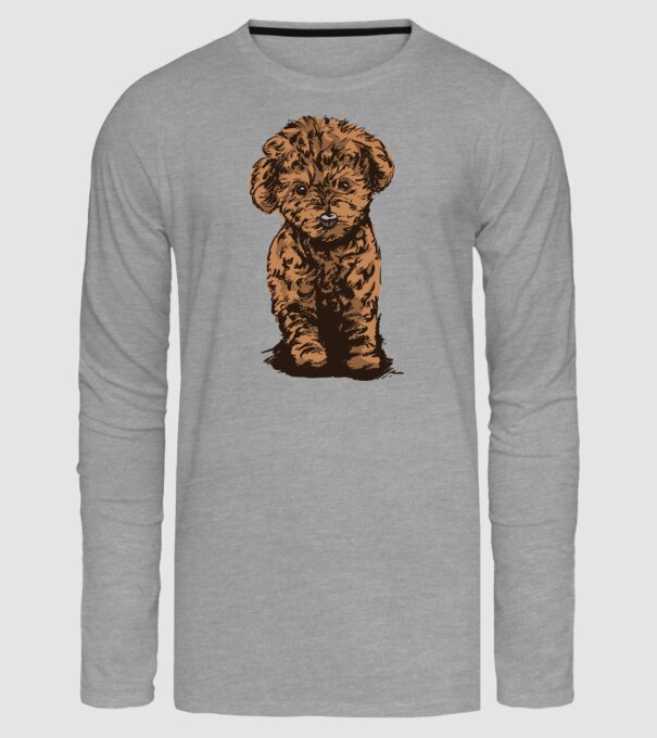 Pudel Drăguț model gri pe tricou