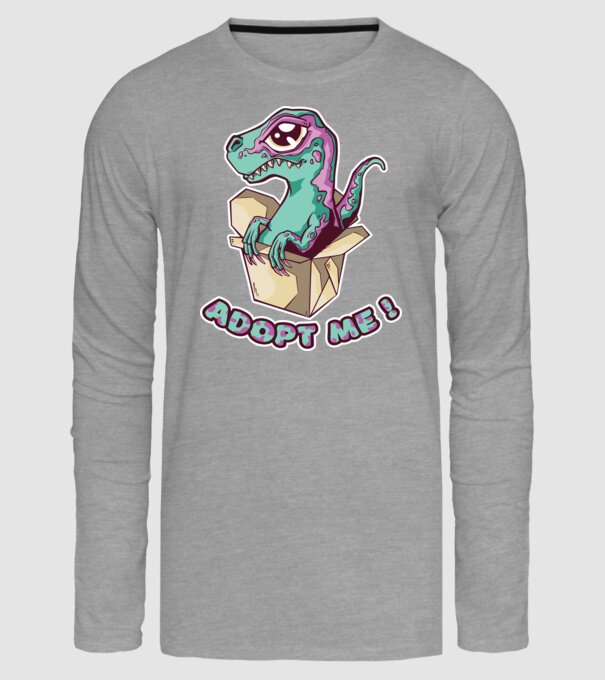 Raptor drăguț model gri pe tricou