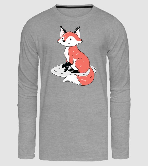 Vulpe drăguță model gri pe tricou