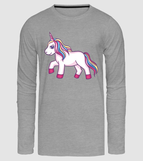 Unicorn drăguț model gri pe tricou