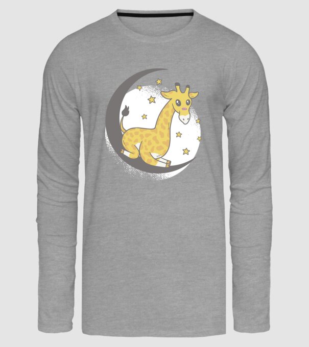 Girafă drăguță model gri pe tricou