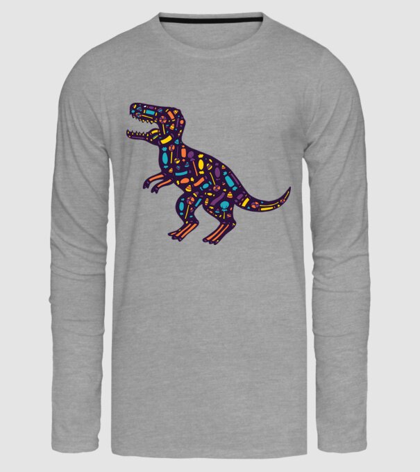 Dino bomboane model gri pe tricou