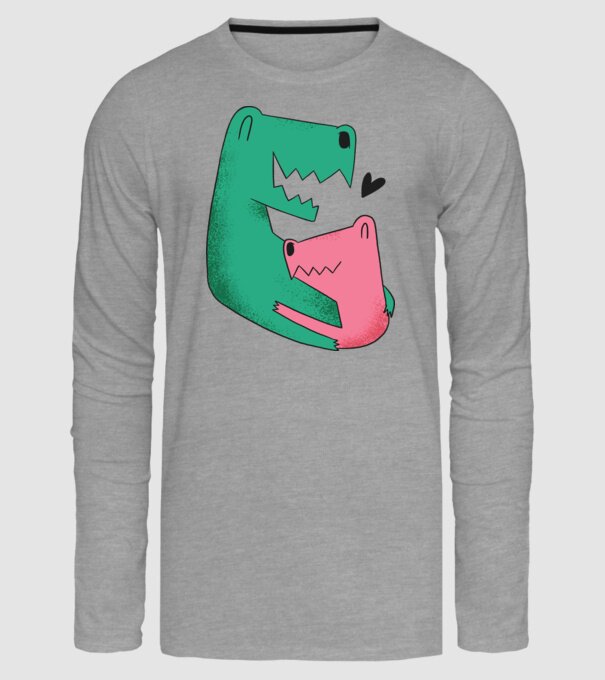Dinozaur Tată Fiu model gri pe tricou