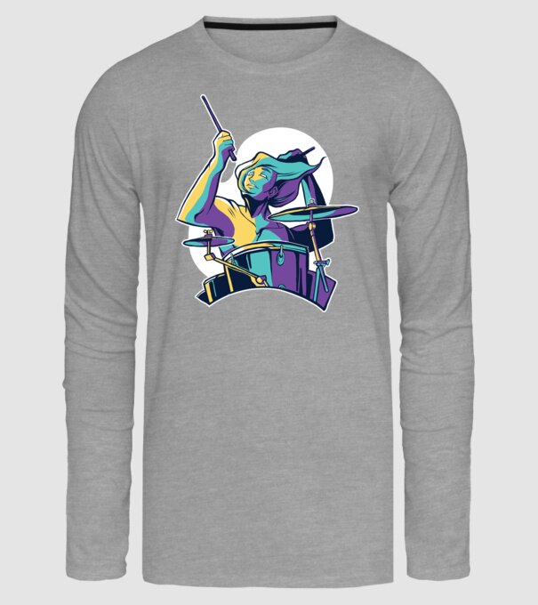 Baterist model gri pe tricou