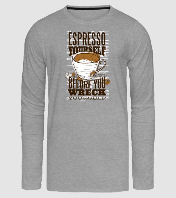 Espresso Yourself cu Cafea model gri pe tricou
