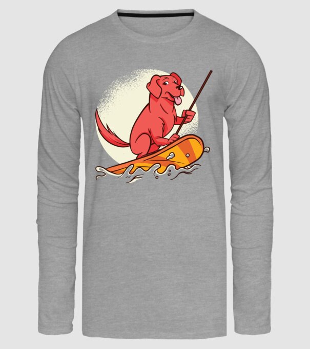 Câine vâslind model gri pe tricou