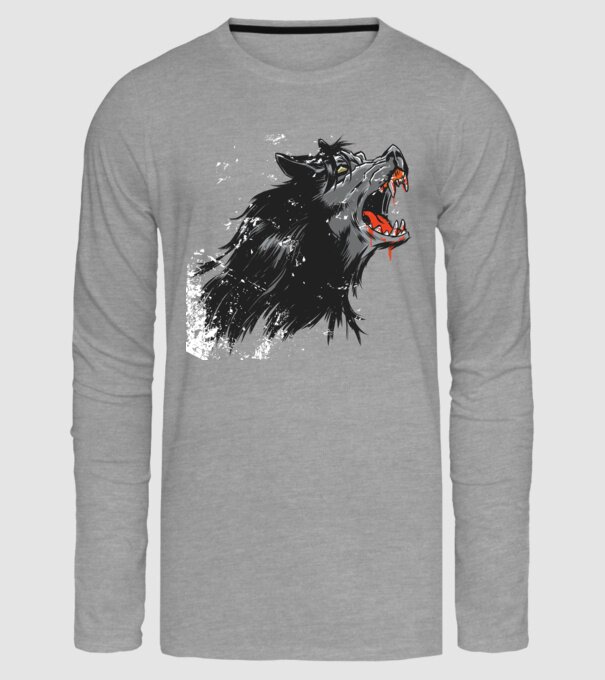 Urlet de lup model gri pe tricou