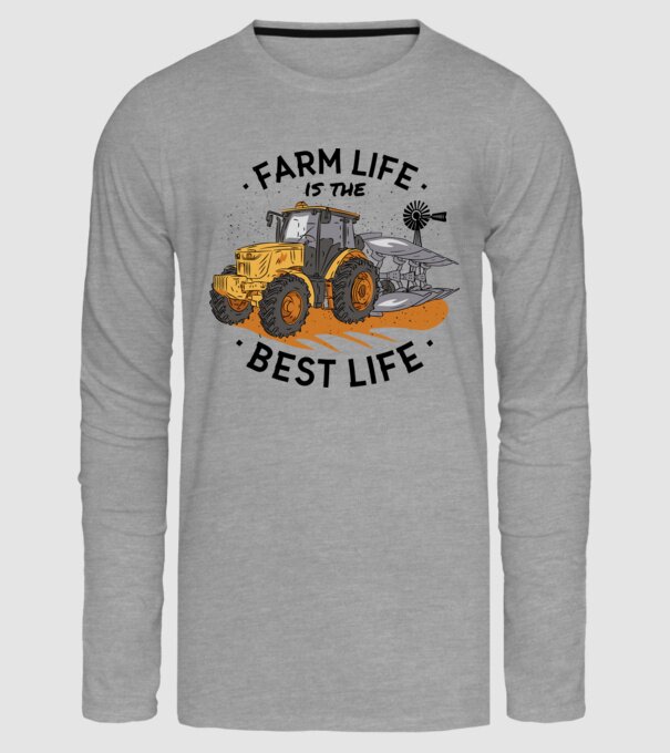 Farm Life is the Best Life Tractor model gri pe tricou