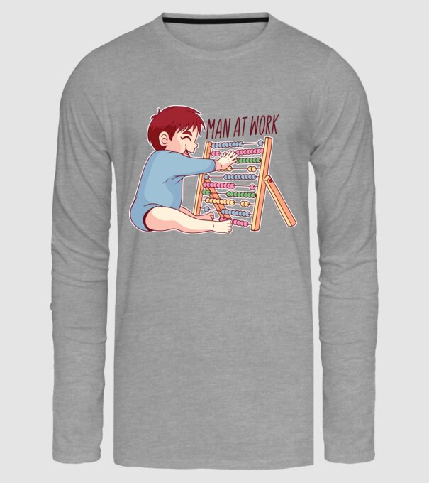 Bărbat la lucru tricou amuzant model gri pe tricou