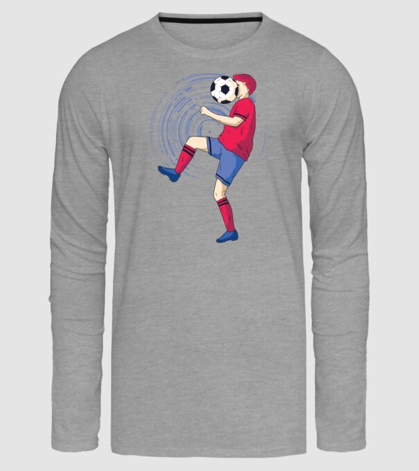Fotbalist model gri pe tricou